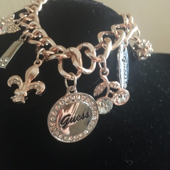 Guess Fleur De Lis Cherries Pave Ball, Bow Charm - Picture 2 of 4